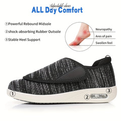Striped Women's Diabetic Walking Shoes Non Slip Easy Wear Hand Wash or Dry Clean