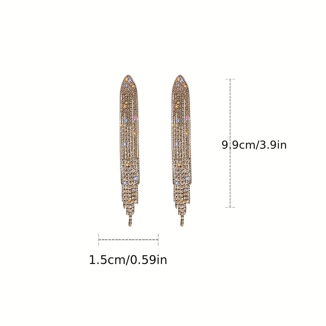 Bohemian Rhinestone Tassel Earrings Silver Plated