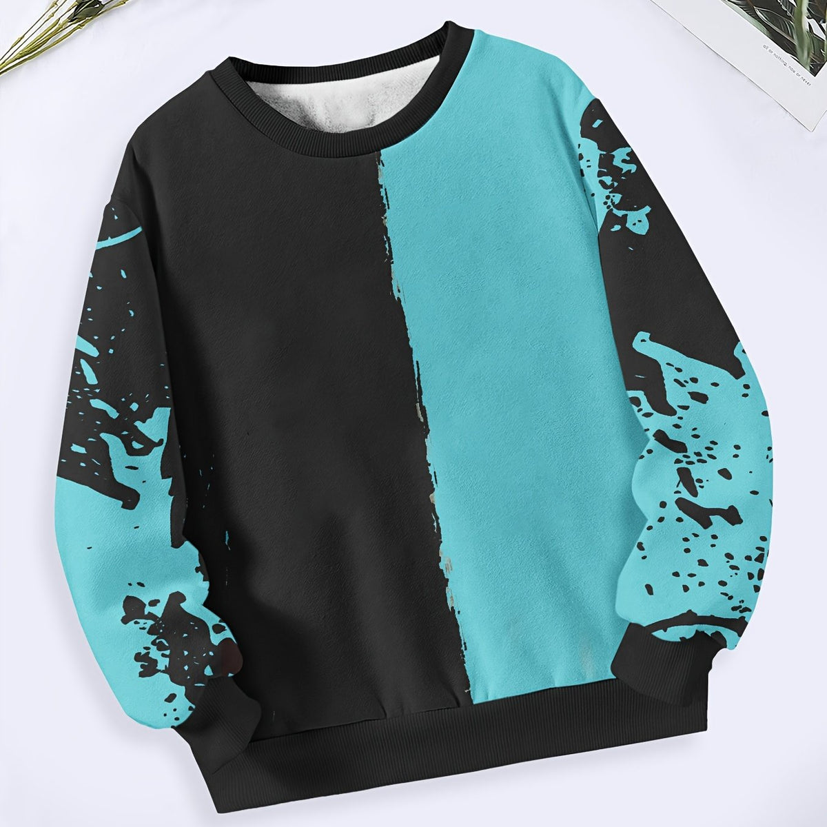 Tie Dye Pattern Long Sleeve Crew Neck Sweatshirt For Spring Fall