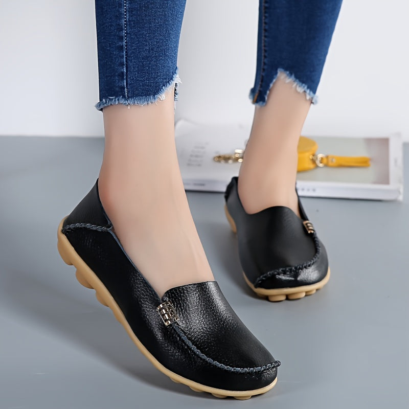 Soft & Comfortable Peas Shoes Lightweight Moccasin Penny Loafer Women's Footwear