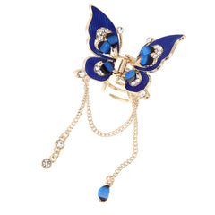 Butterfly Rhinestone Tassel Hair Claw Clip Vintage Grip Hair Jaw Clip