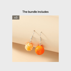 Orange Resin Earrings Peeling Fruit Style Jewelry