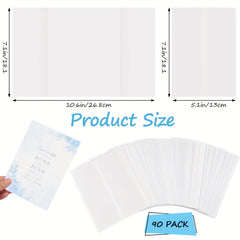 90pcs Vellum Jackets 5x7 Invitations Translucent Paper Envelope Liners