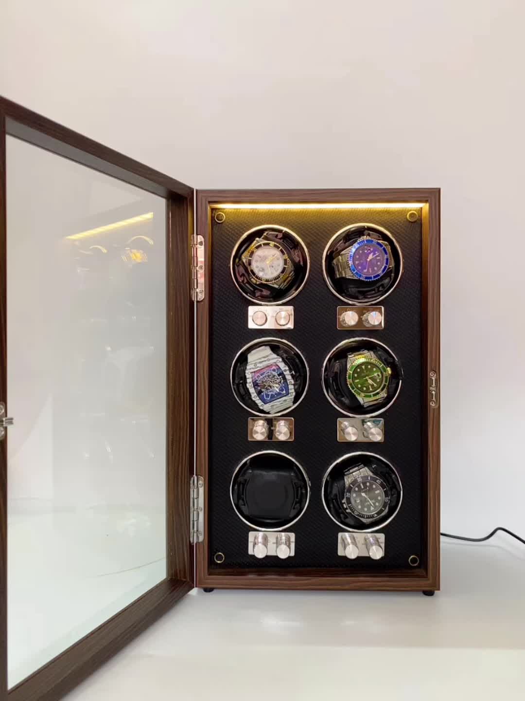 Wooden Watch Winder Storage Box 6 Slot