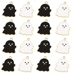 10pcs Cartoon Ghost Charms Alloy Drip Oil Pendant for DIY Jewelry