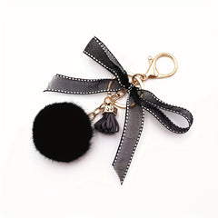 Bow Plush Ball Bag Pendant Key Chain Car Key Chain