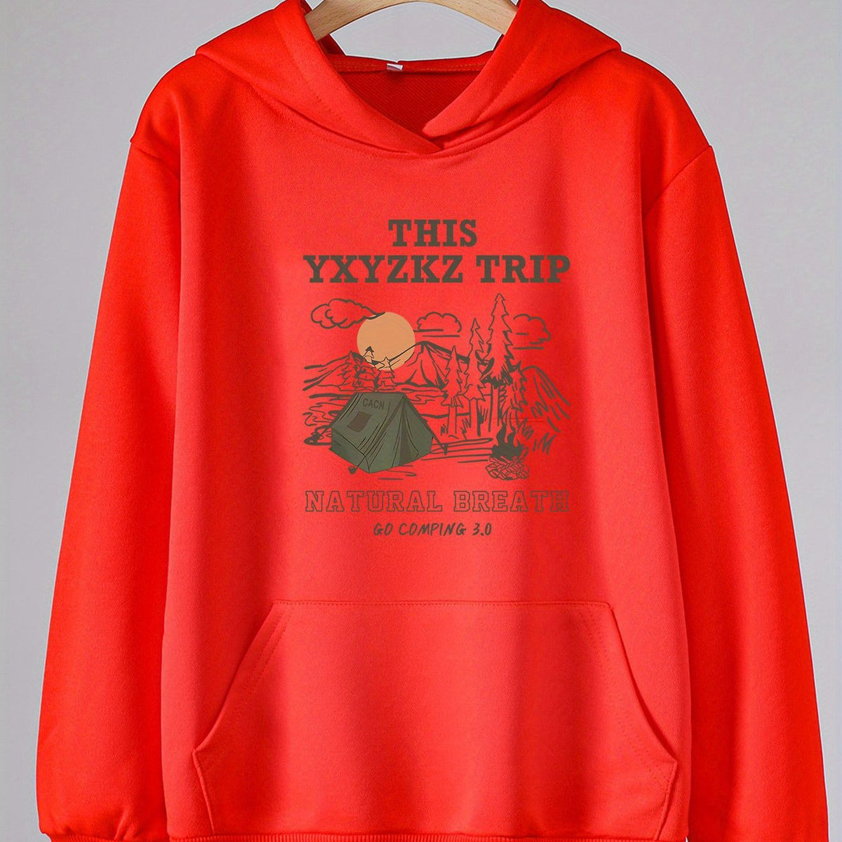 Camping Trip Graphic Hoodies Girls Comfy Hooded Sweatshirt With Pocket