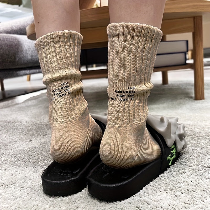 Letter Print Socks Soft Mid Tube Socks Women's Stockings