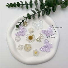 24Pcs Butterfly & Flower Shoe Charms for Clogs Sandals