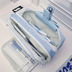 1pc Zipper Pencil Pouch School Supplies Stationery Holder Bag