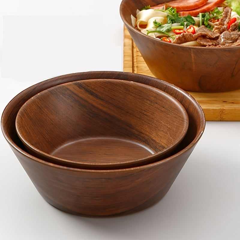 Japanese Style Wood Grain Plastic Tableware Set - Durable and Easy to Clean