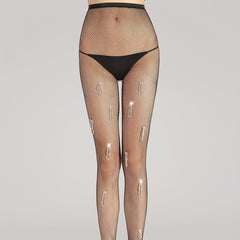 Tassel Fishnet Tights High Waist Pantyhose