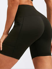 High Stretch Biker Shorts with Side Pockets