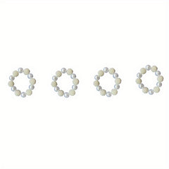 12pcs Plastic Pearl Beaded Napkin Holders for Dining Table Decor