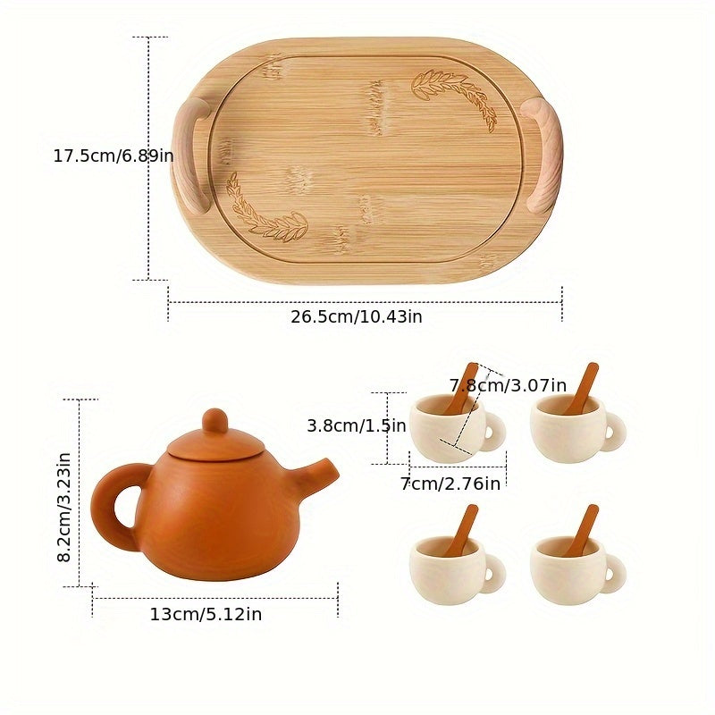 Silicone Afternoon Tea Pretend Play Toy for Parent Child Game