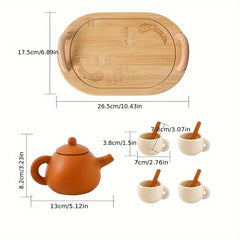 Silicone Afternoon Tea Pretend Play Toy for Parent Child Game