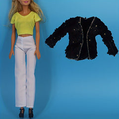 2 Sets Doll Winter Clothes Top Pants Coat Couple Doll Clothes Christmas Gift
