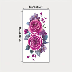Colorful Flower Temporary Tattoo Stickers for Arms Thighs