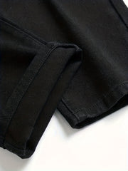 Slim Fit Classic Cotton Jeans Mens Casual Street Style Solid Denim Pants