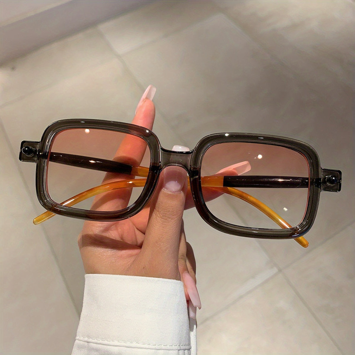 Y2K Rectangle Sunglasses Jelly UV400 Sun Shades For Travel Beach Party