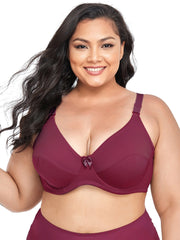  Casual Bra Women's Plus Plain Mini Bow Medium Stretch Push Up Bra
