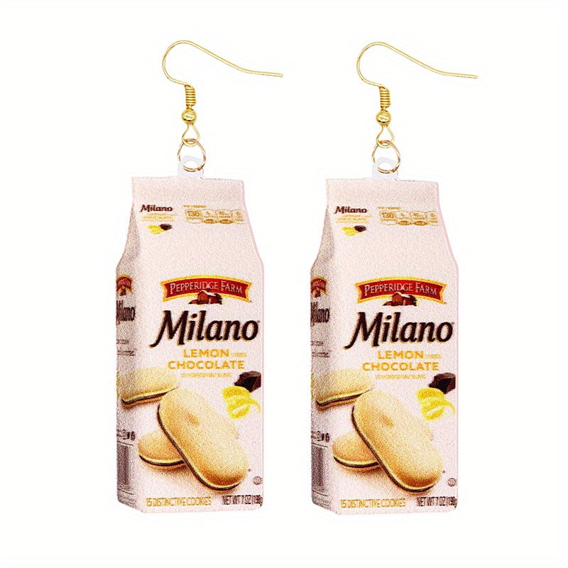 Funny Snack Bag Dangle Earrings Chip Candy Cookie Chocolate Bag Hip Hop Style