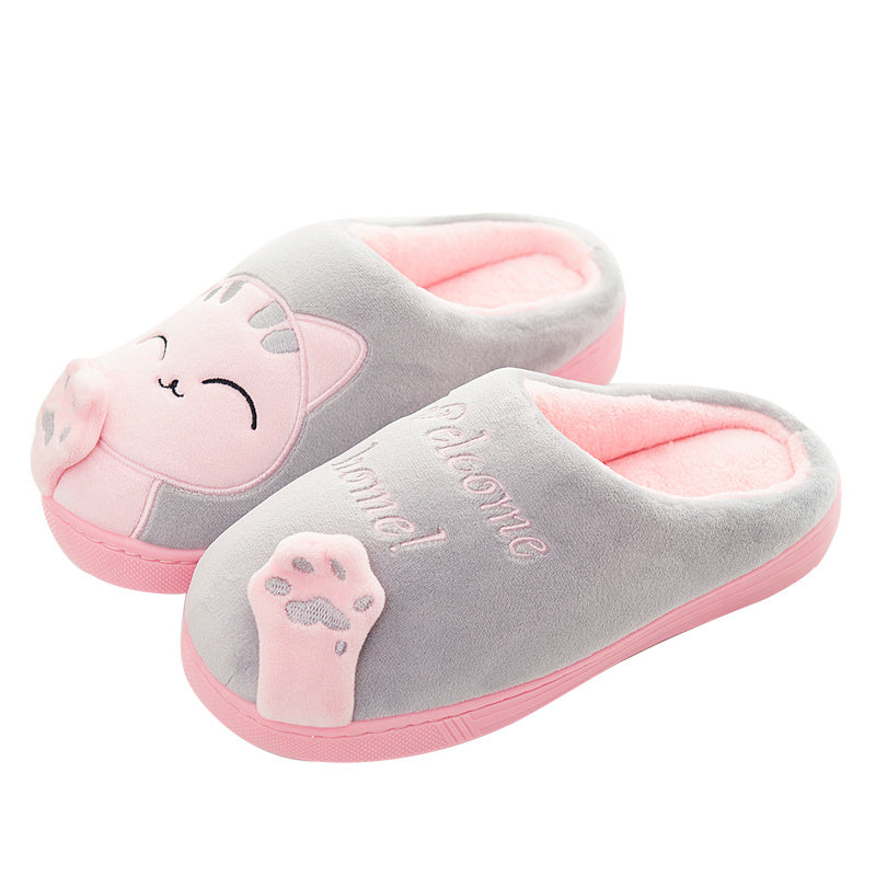 Cartoon Cat Memory Foam Slippers, Cozy Unisex Indoor House Shoes