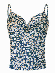 Floral Print Cami Top Sleeveless Loose Boho Straps