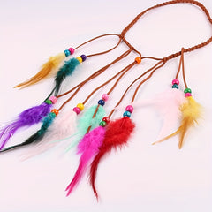Bohemia Style Feather Hair Band Adjustable Headwear
