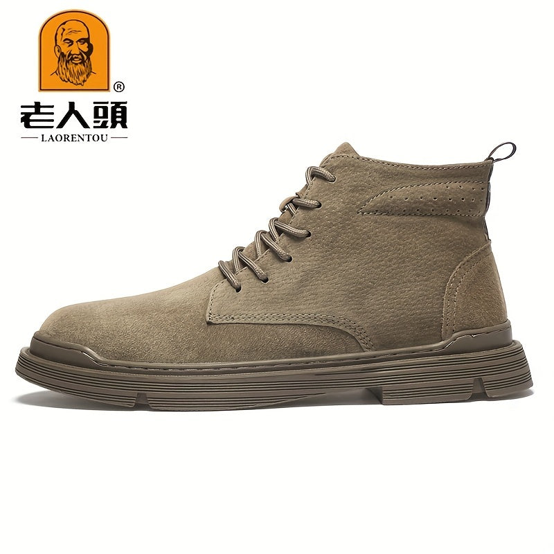 Men's Combat Boots Casual Lace up Walking Shoes