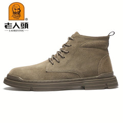 Men's Combat Boots Casual Lace up Walking Shoes
