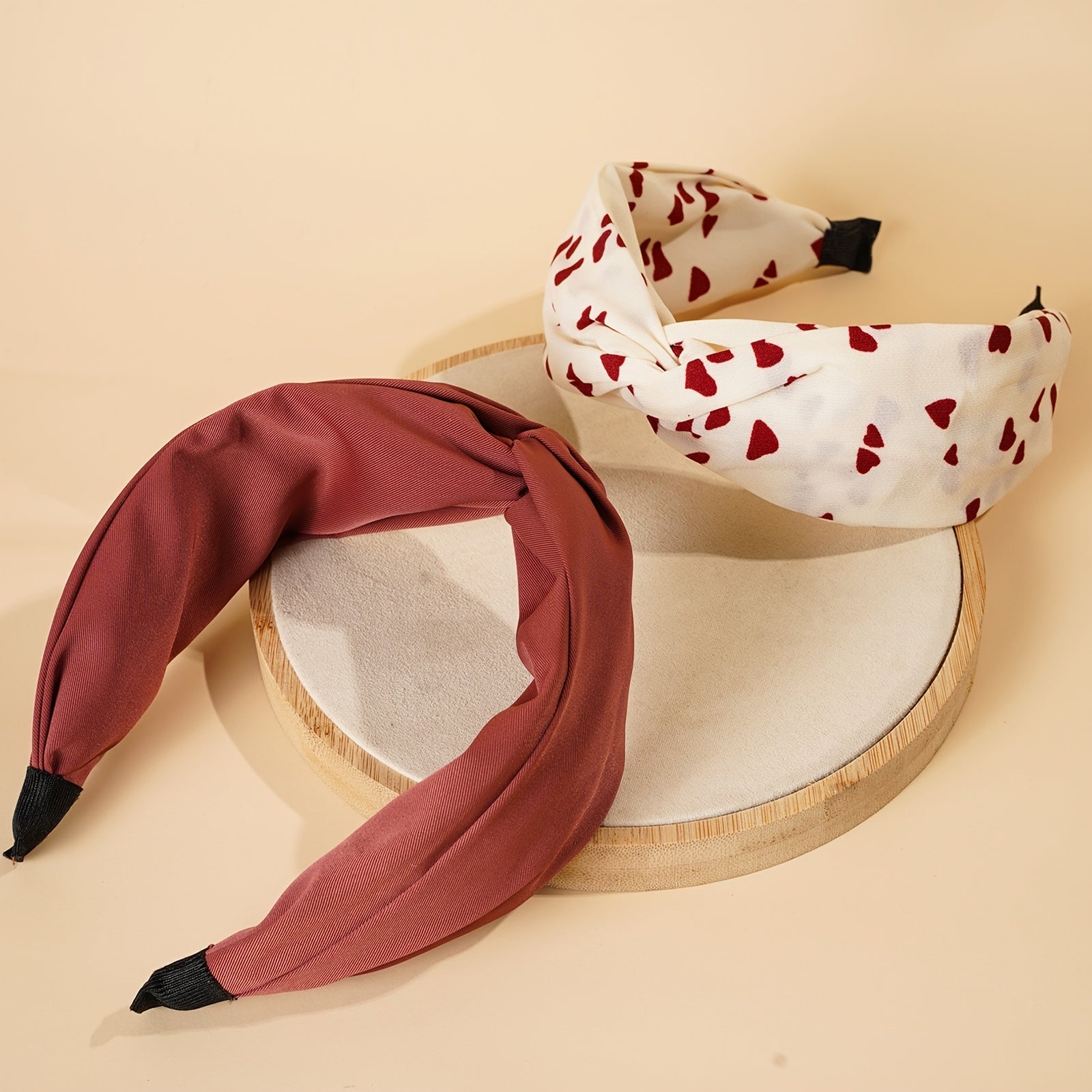 2pcs Heart Solid Headband And Wash Face Headband Hair Accessories For Women
