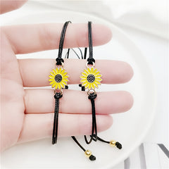 Braided Sunflower Charm Bracelet Couple Bracelet