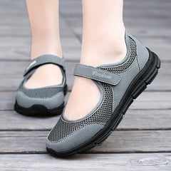 Women's Mesh Walking Shoes Hook And Loop Sneakers