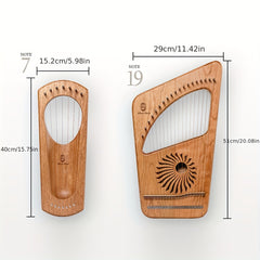 Hluru Lyre Harp 7 19 String Cherry Wood Professional Leyaqin Portable