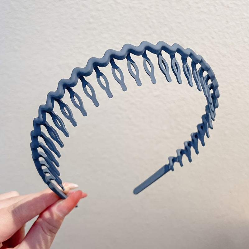 Matte Colorful Hair Band for Women Non-Slip Wavy Headband