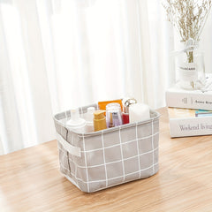 Mini Storage Basket Organizer For Makeup Book Baby Toy Canvas Bag