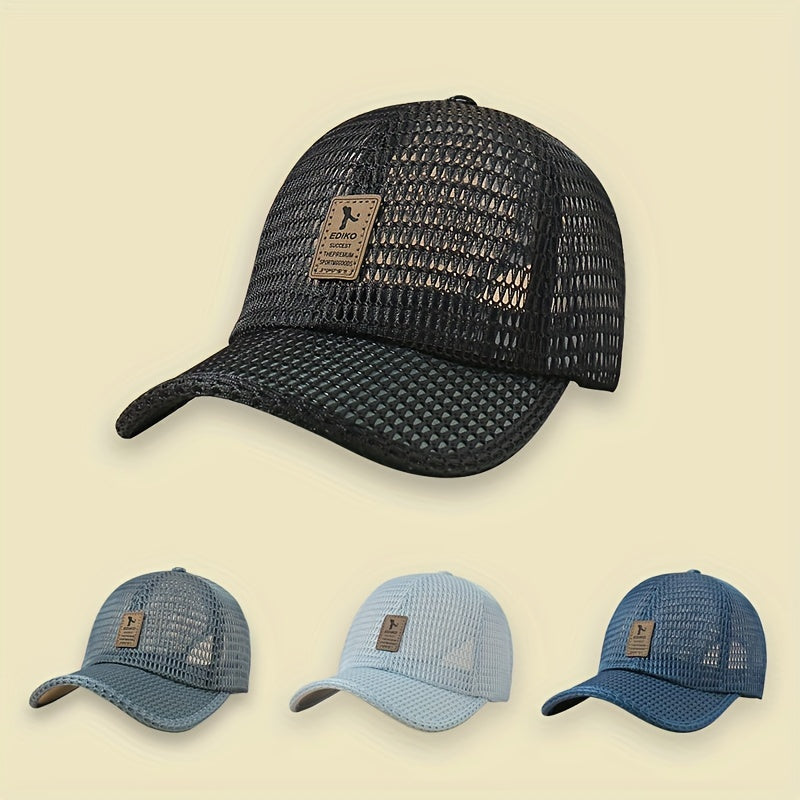 Mesh Hollow Breathable Trucker Hat Unisex Sunscreen Baseball Cap