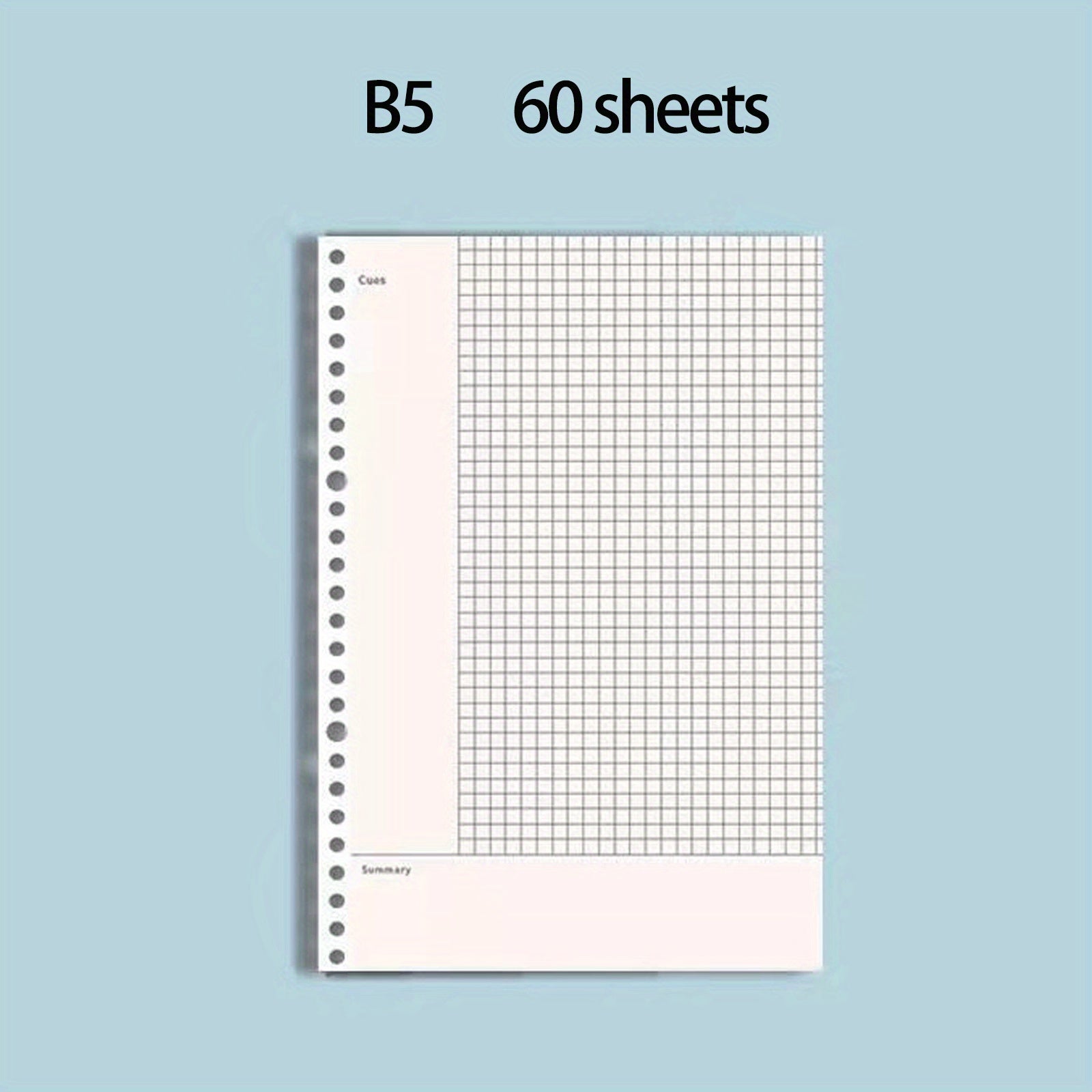 60pcs A5 B5 Horizontal Line Loose Leaf Paper Refill 20 Holes 26 Holes