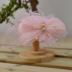 Faux Pearl Tassel Fascinator Lace Bowknot Derby Hat