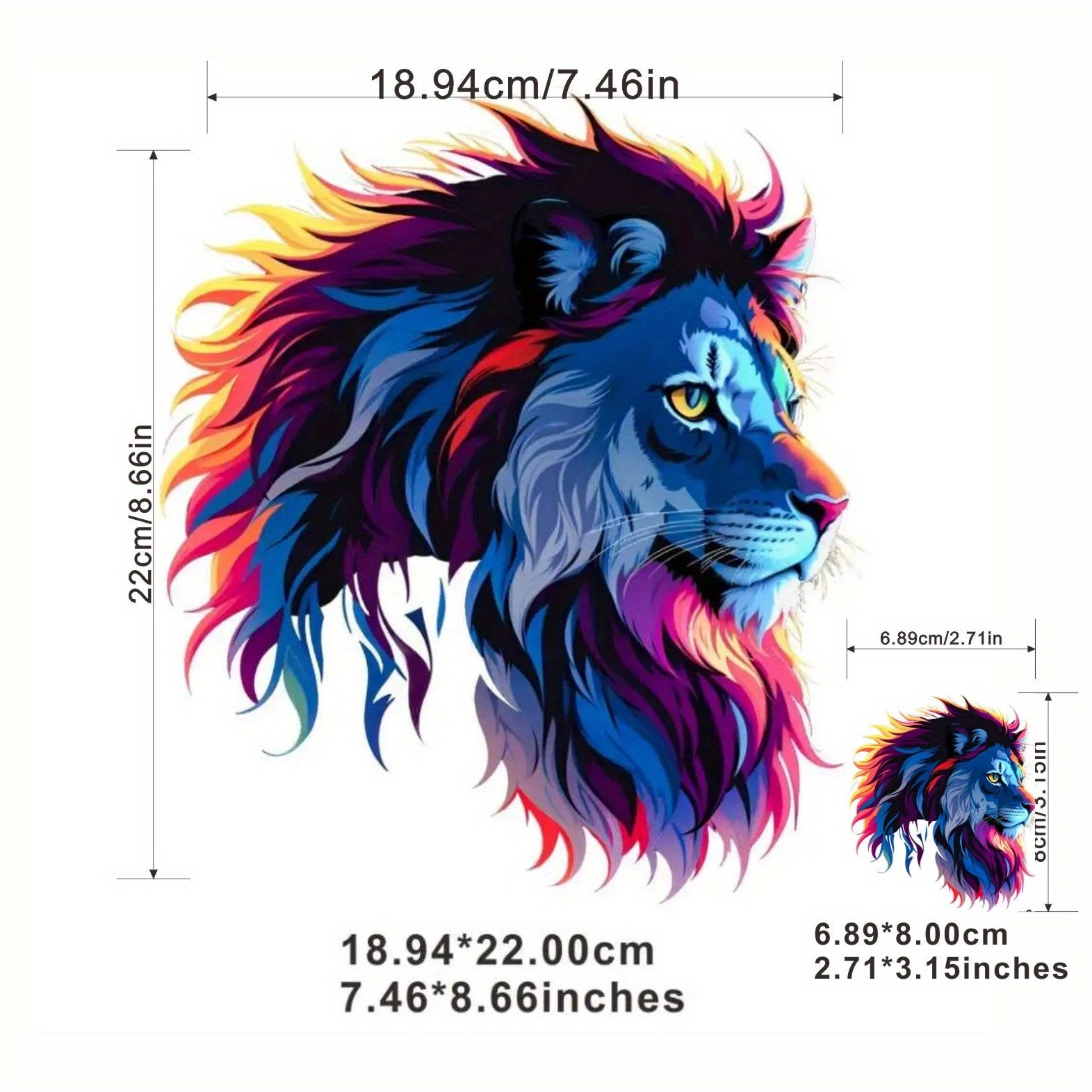 Lion Silhouette Clothing Patch Heat Transfer Sticker
