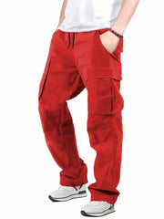 Men's Straight Leg Cargo Pants with Flap Pockets