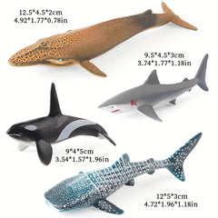 4pcs Shark Toys Figurines Realistic Sea Creatures Shark Toy