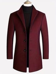 Men's Slim Long Woolen Business Coat