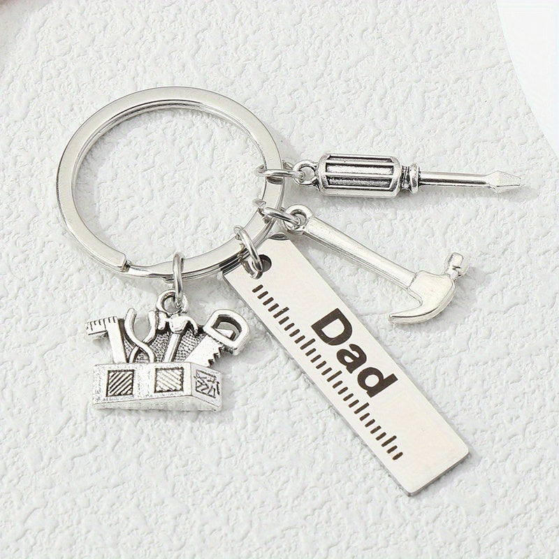Metal Repair Tools Keychain Dad Print Key Ring Gift
