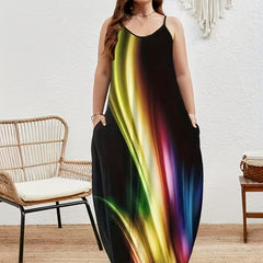  Casual Cami Dress Women's Plus Random Print