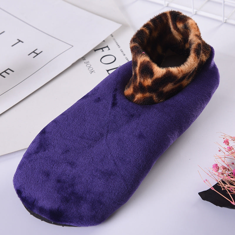 Leopard Thermal Non Slip Socks for Women - Slipper Socks for Yoga Dance