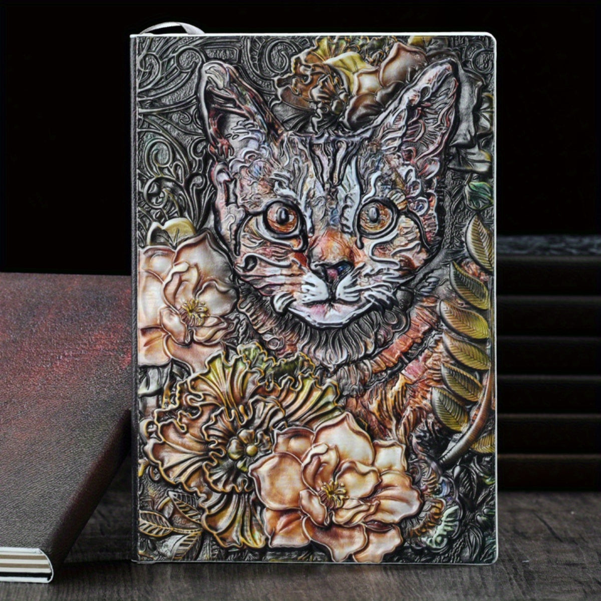 A5 Cat Embossed Vintage Notebook - 100 Sheets