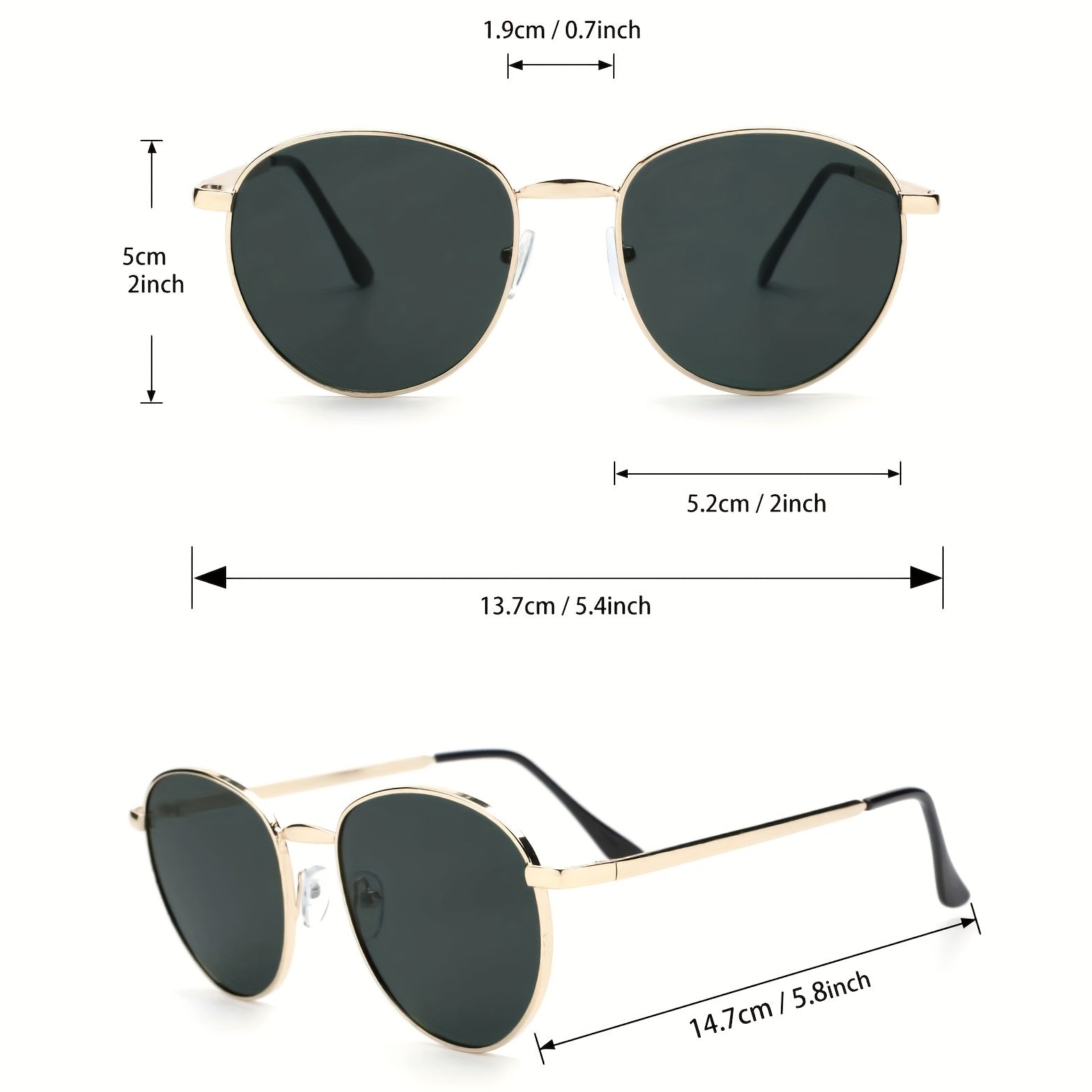 Round Frame Sunglasses Vintage Cat Eye Glasses UV400
