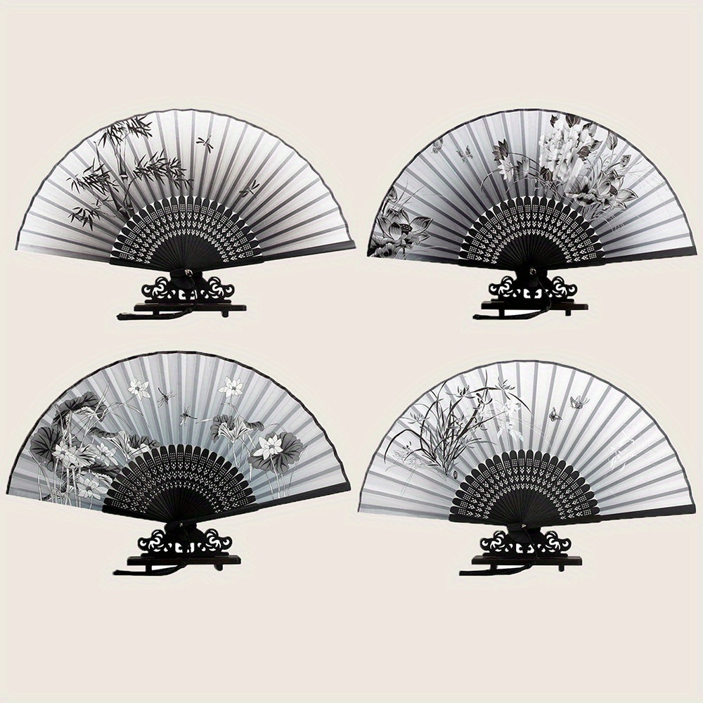 1pc Portable Retro Printed Folding Fan Chinese Style Folding Random